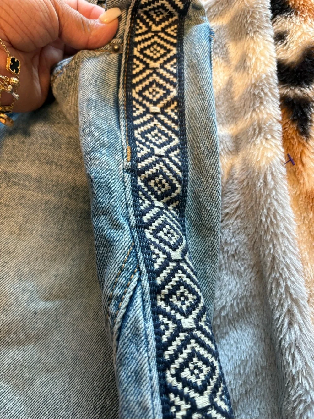 DRIFTWOOD faded blue button-front denim skirt